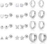 עגיל חישוק מצופה זהב עם אבני זירקוניום